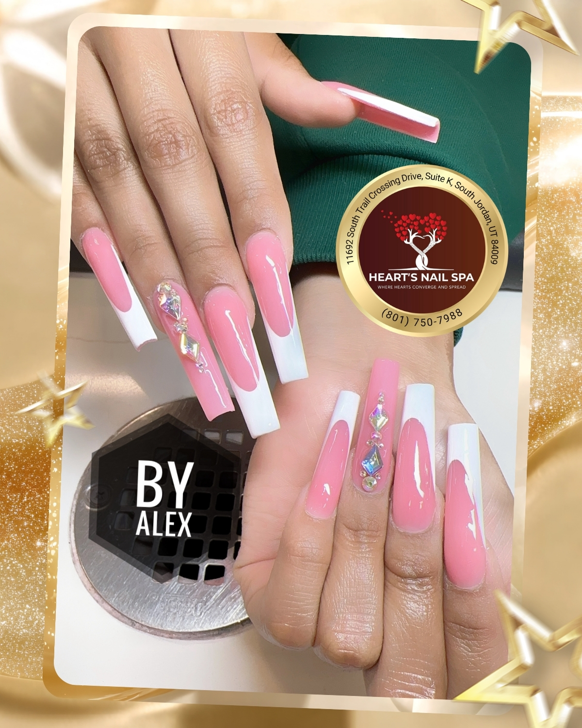 amazing nail design by pro nail artists at HEART'S NAIL SPA